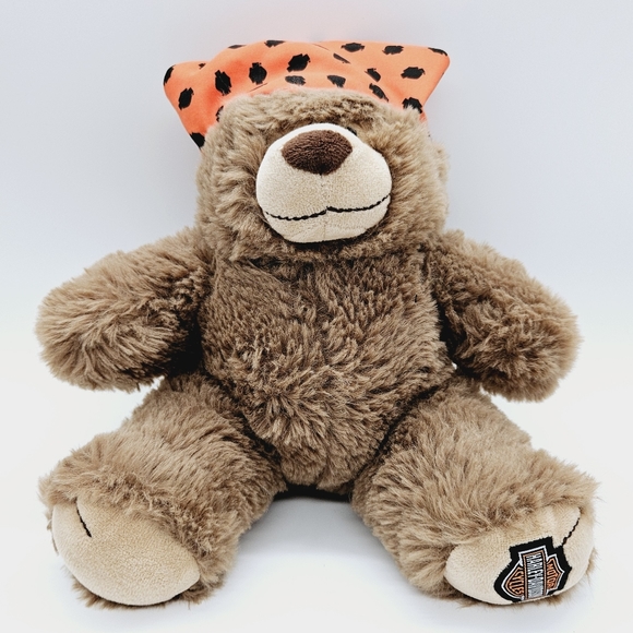 HARLEY DAVIDSON | motorcycle biker bandana plush stuffed teddy bear - Picture 1 of 9